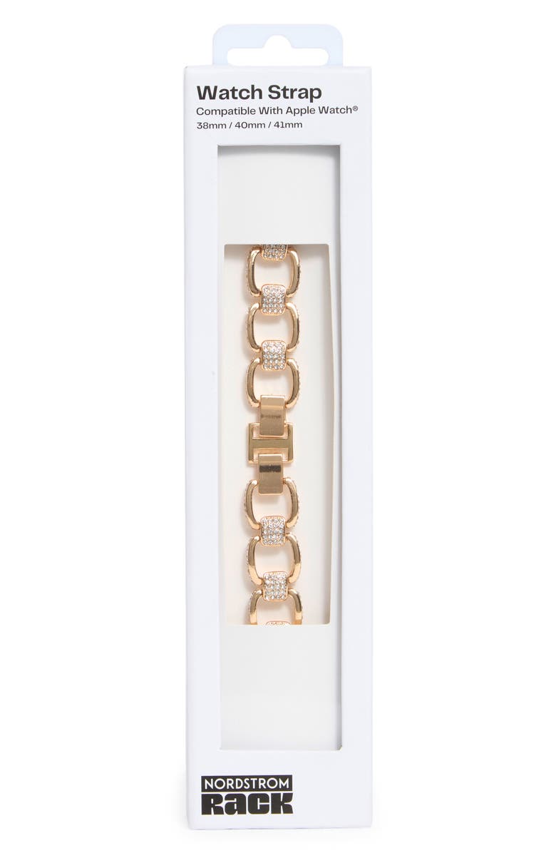 NORDSTROM RACK Pavé Link Smartwatch Band, Alternate, color, Clear- Gold