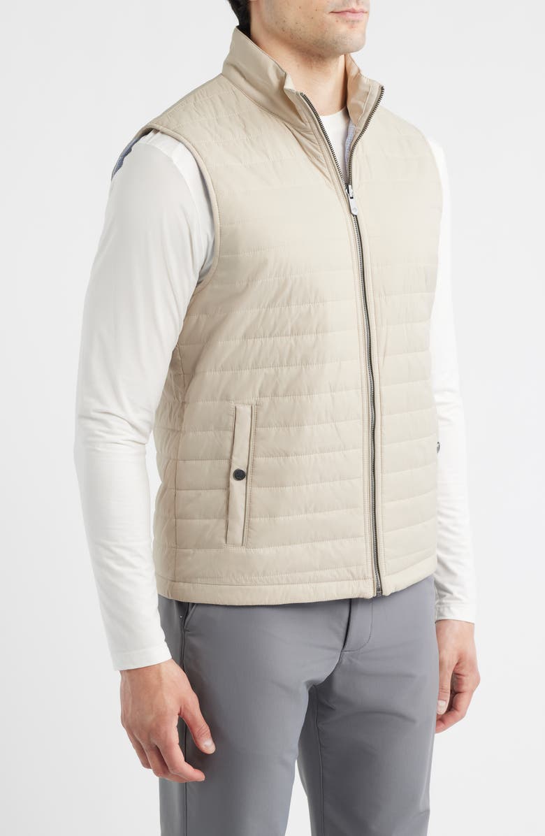 Johnston & Murphy Kenner Reversible Vest, Alternate, color, Taupe / Light Blue