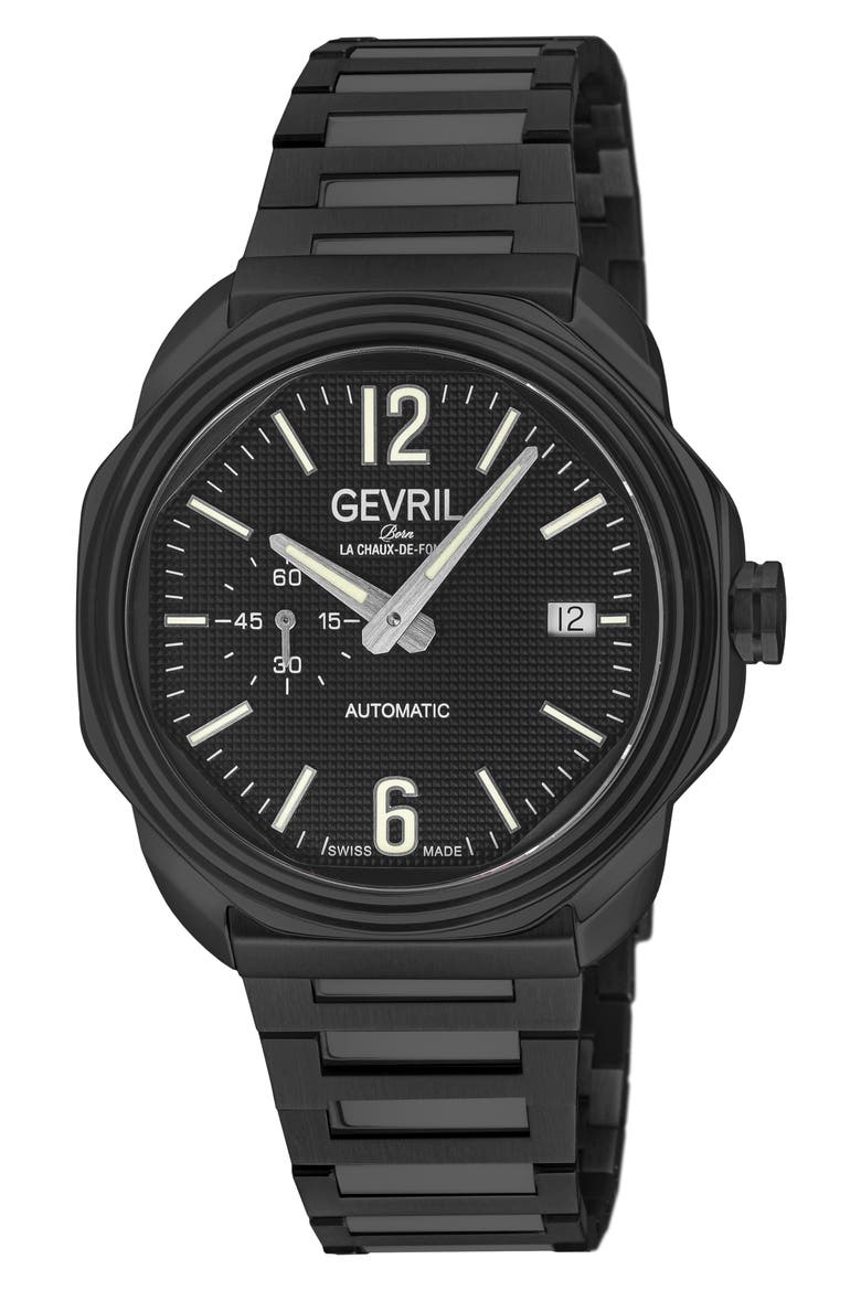 Roosevelt Automatic Bracelet Watch, 42mm, Main, color, BLACK