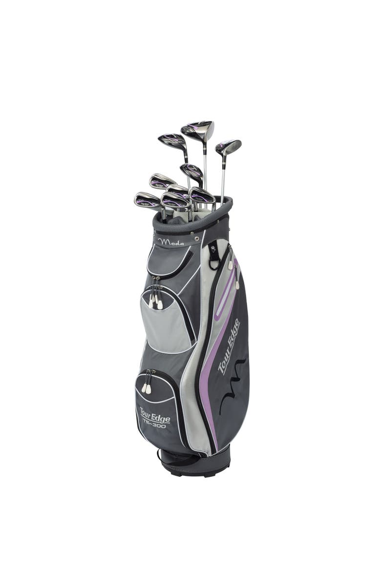 Tour Edge TE-300 Moda Women Right Hand Complete Golf Set - Silver/Lilac / Long, Main, color, Silver