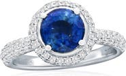 SOUZANA by Suzy Levian 14K White Gold 1.65ct Sapphire & 0.98cttw Diamond Ring