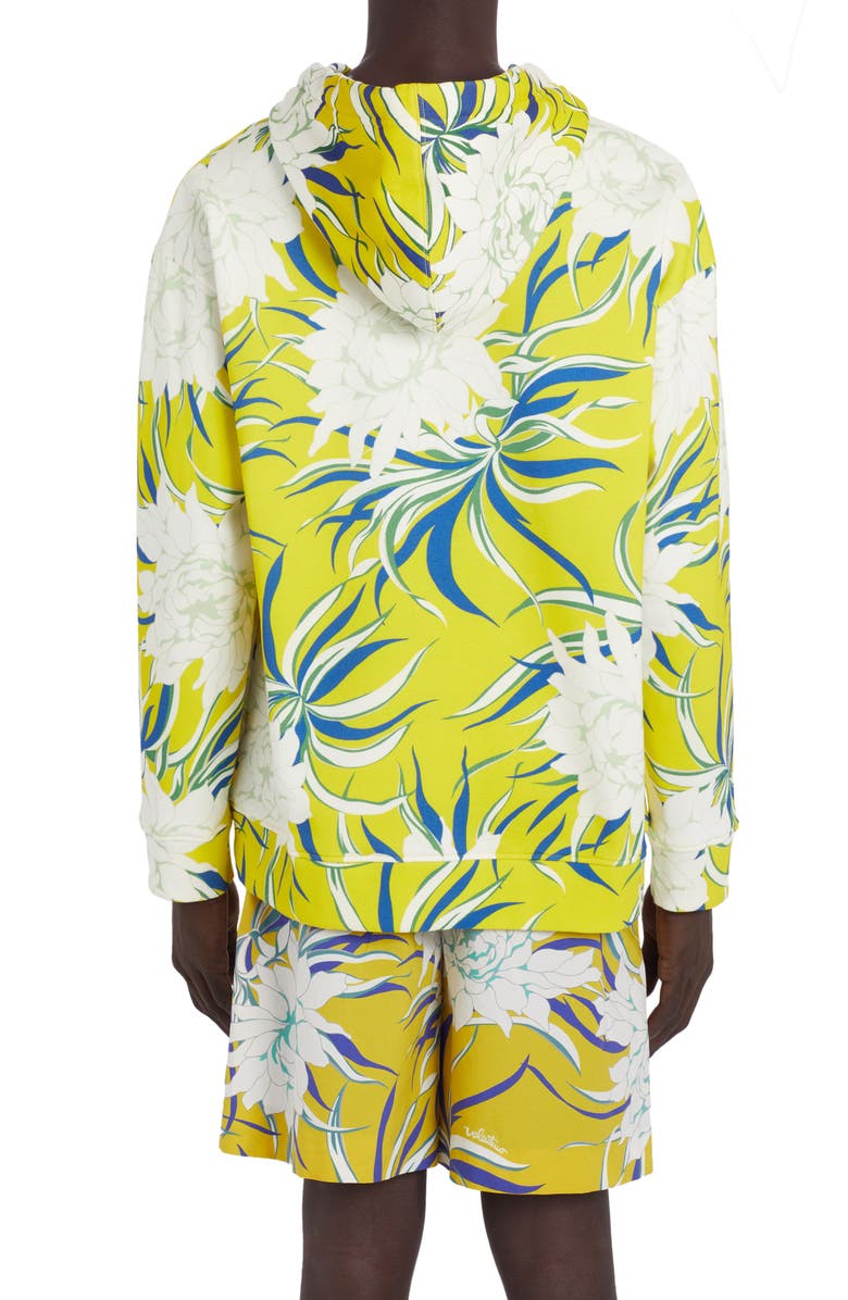 Valentino Floral Print Logo Hoodie, Alternate, color, 