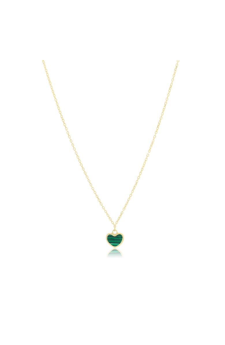 The Lovery Fine Jewelry Mini Malachite Single Heart Necklace, Main, color, Malachite