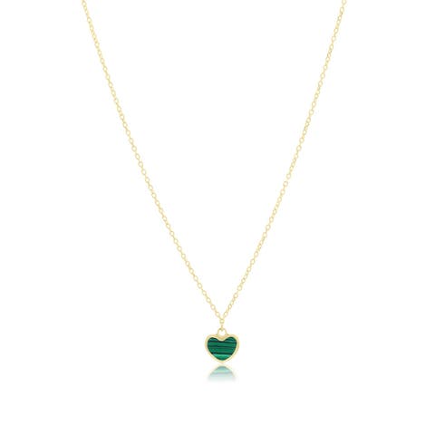 Mini Malachite Single Heart Necklace