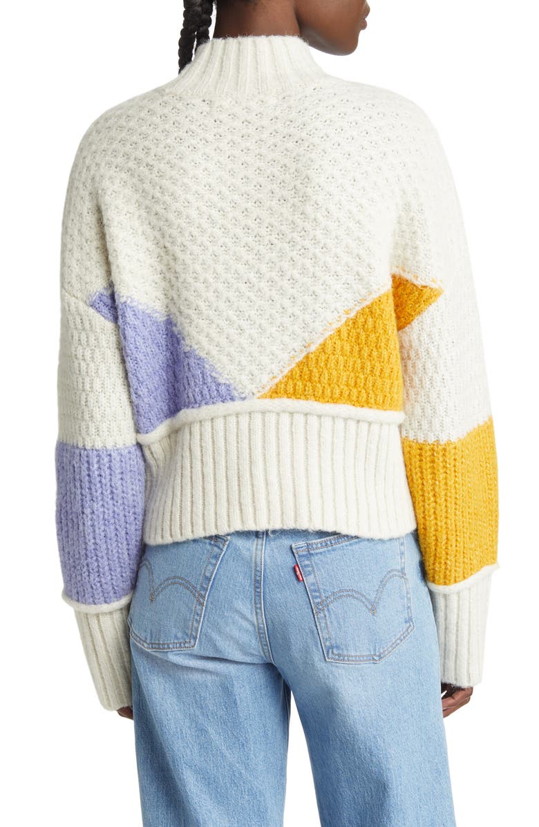 VERO MODA Bien Colorblock Recycled Polyester Blend Sweater, Alternate, color,