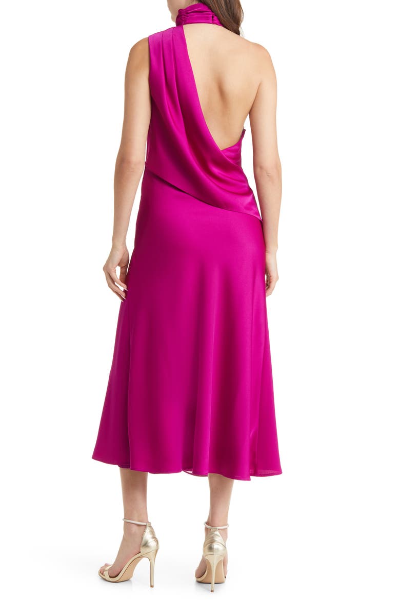 Robbia Sleeveless Turtleneck Midi Dress, Alternate, color, FUCHSIA