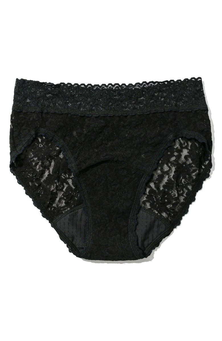 Hanky Panky x Saalt Signature Lace<sup>®</sup> Leakproof French Briefs, Alternate, color, Black