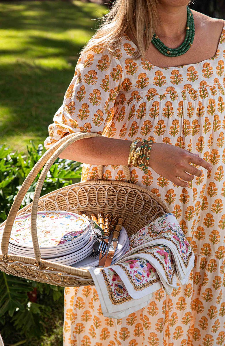 Juliska Provence Rattan Gathering Basket, Alternate, color, Whitewash