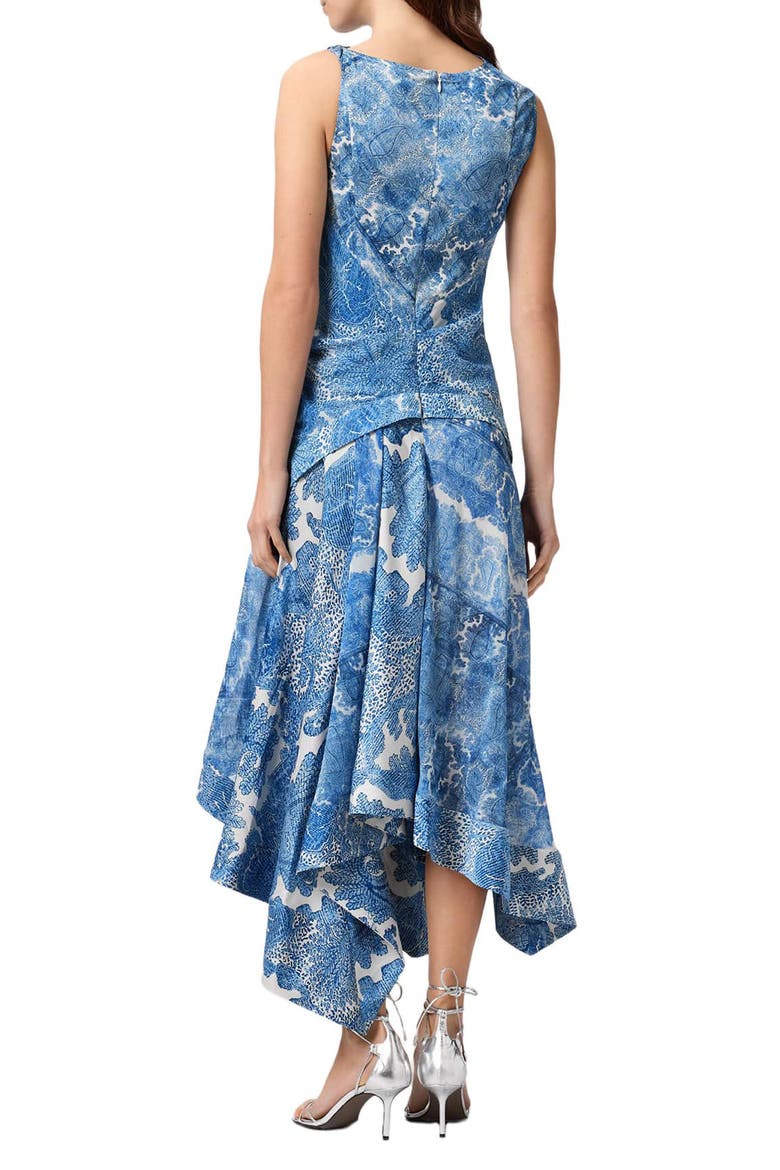 Prue Paisley Floral Asymmetric Hem Dress, Alternate, color, JOANNE BLUE
