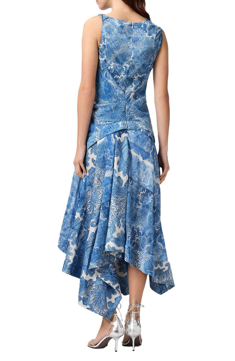 AllSaints Prue Paisley Floral Asymmetric Hem Dress, Alternate, color, Joanne Blue