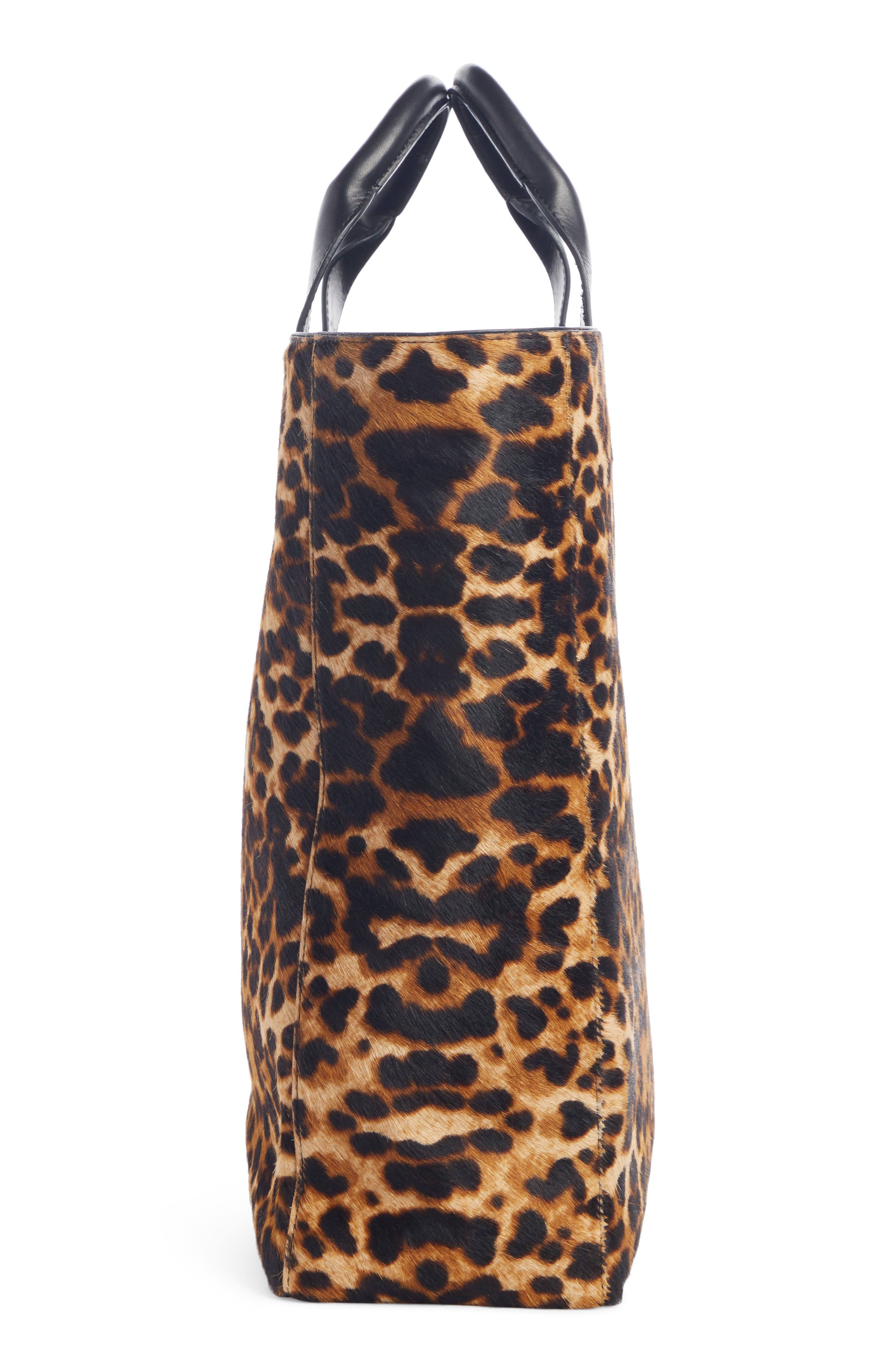 Dries Van Noten Leopard Print Genuine Calf Hair Tote, Alternate, color, 
