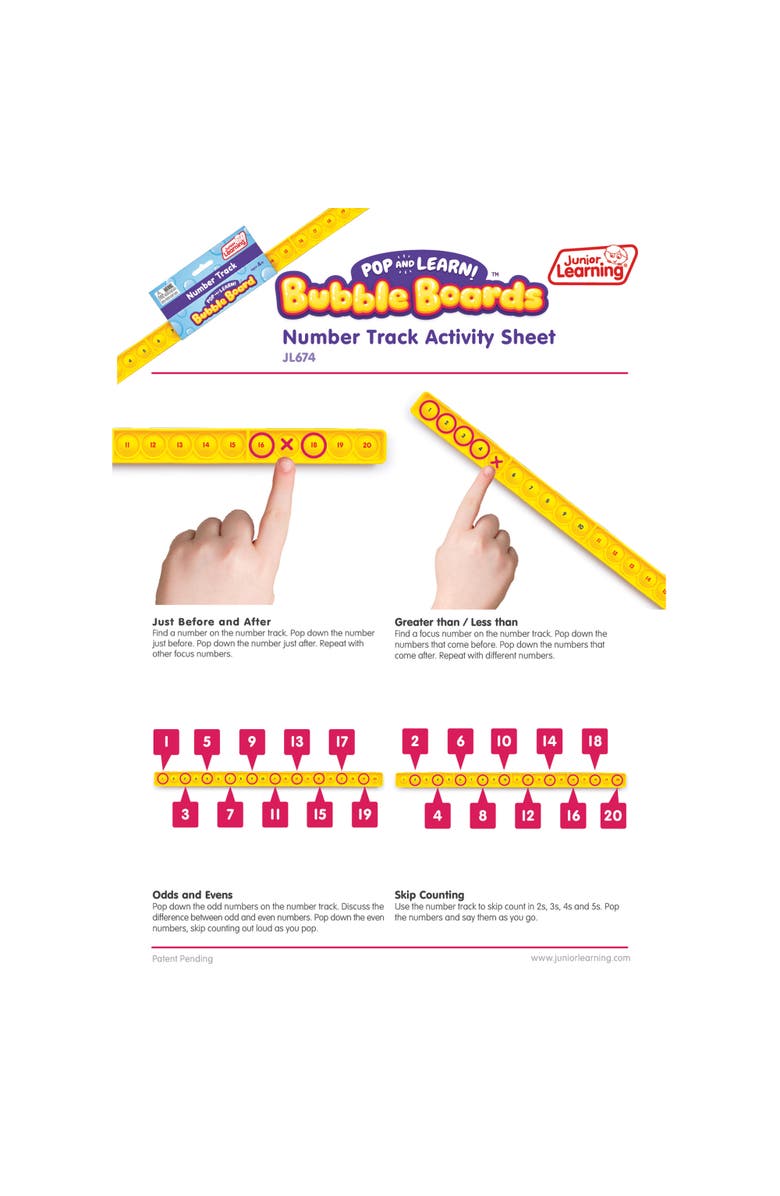 Pop & Learn Bubble Board Number Track Bubble Board, Alternate, color, Multicolored