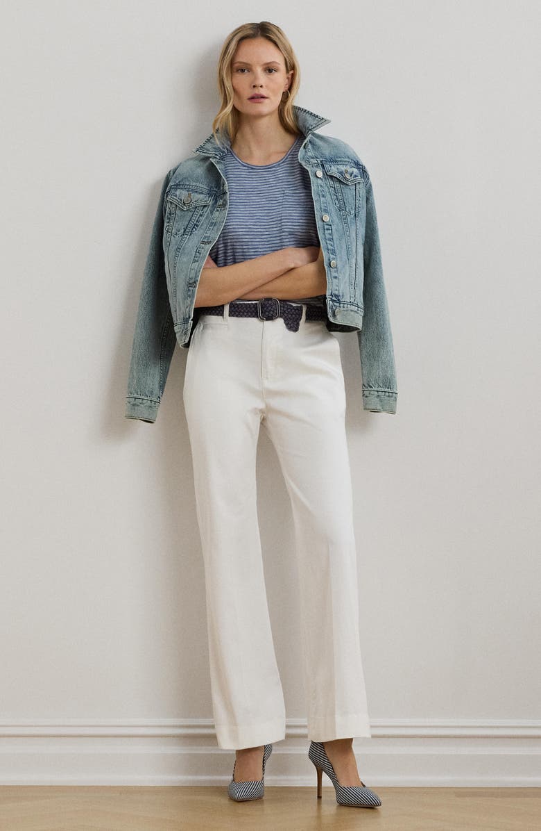 Lauren Ralph Lauren Stretch Cotton Flare Leg Chinos, Alternate, color, White