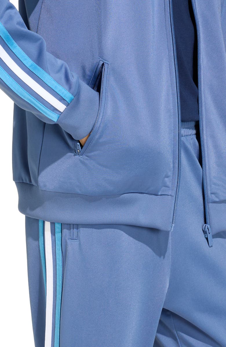 adidas Originals Kids' Firebird Recycled Polyester Track Jacket, Alternate, color, Crew Blue/ Light Football Gold