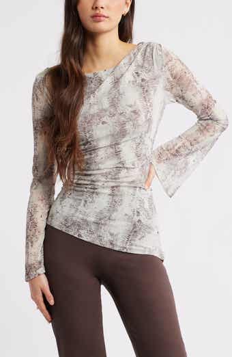 Mesh Bell Sleeve Top