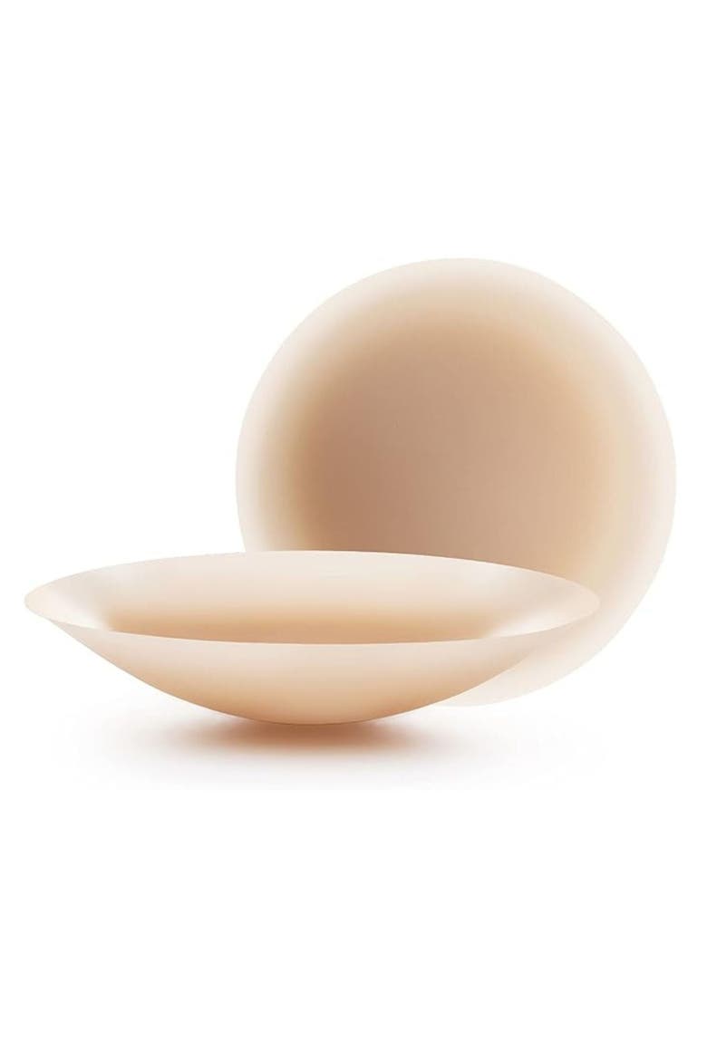 Large Circle Non-Adhesive Silicone Reusable Nipple Covers, Main, color, Dark Nude