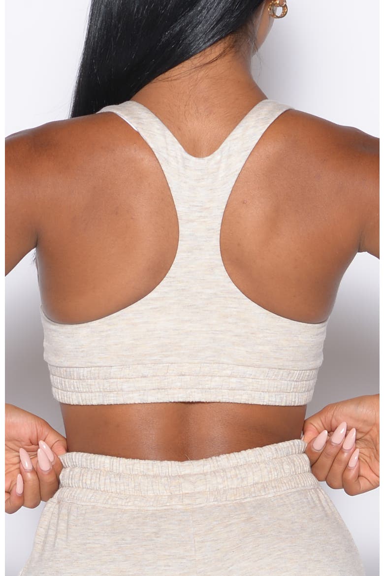 Sweat Lounge Bra, Alternate, color, Heathered Oatmeal