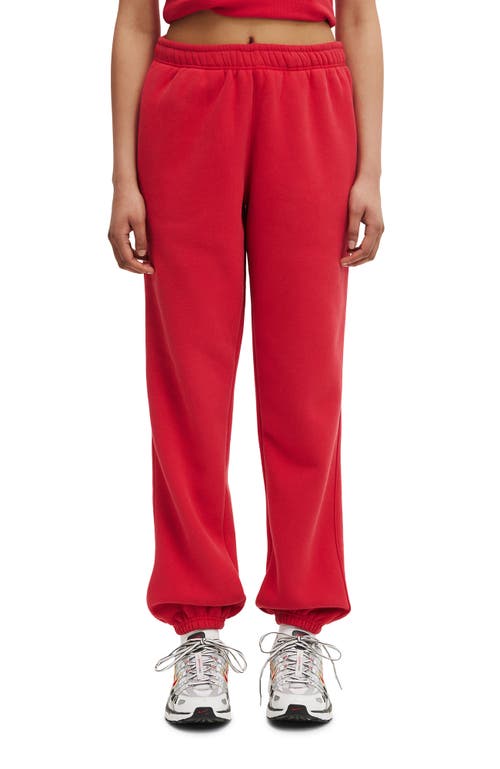 Cotton On Body Active Plush Essential Gym Trackpant In Red