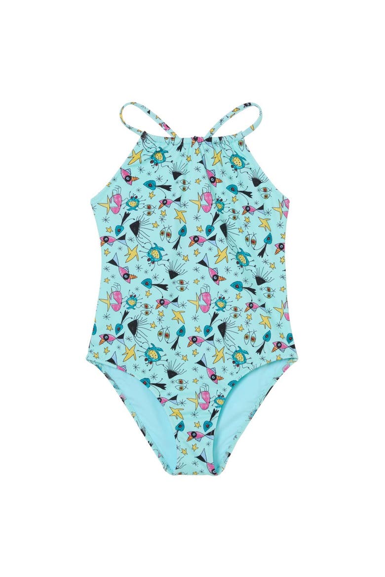 Kid's One-piece Swimsuit, Main, color, Island Turquoise