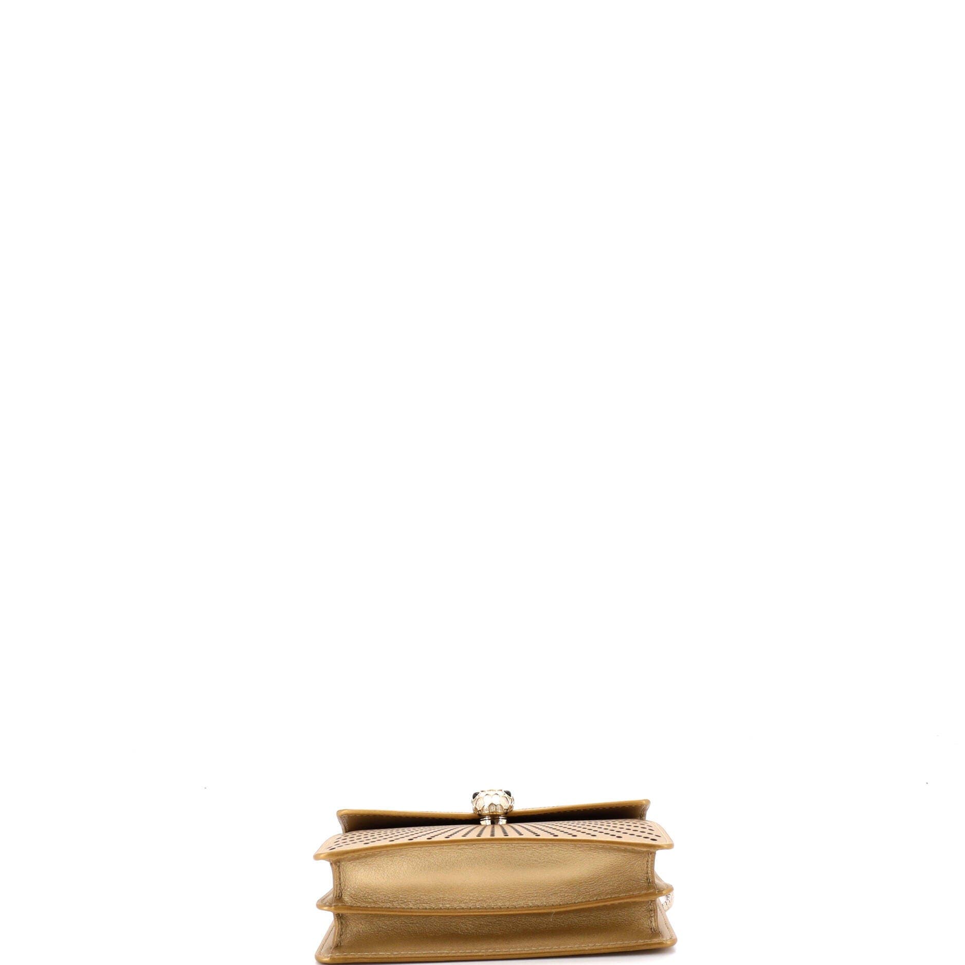 Serpenti Forever Shoulder Bag Perforated Leather Small, Alternate, color, Gold