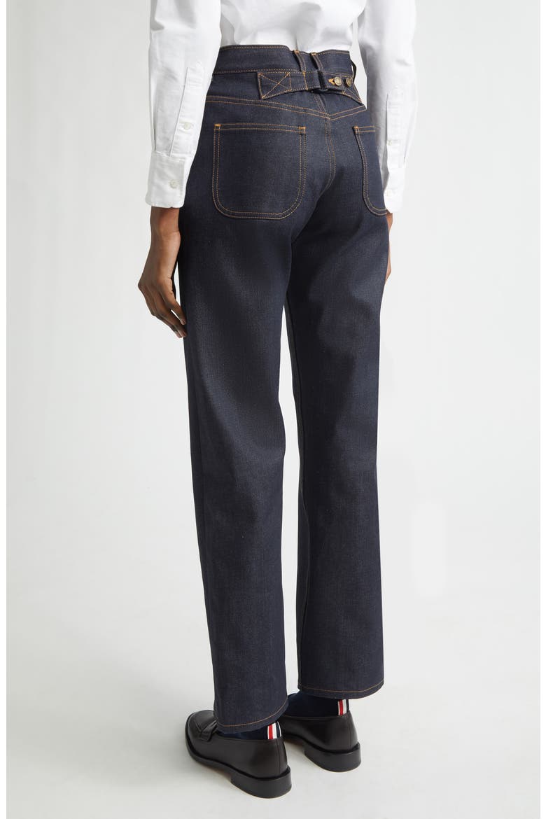 Straight Leg Selvedge Denim Jeans, Alternate, color, NAVY