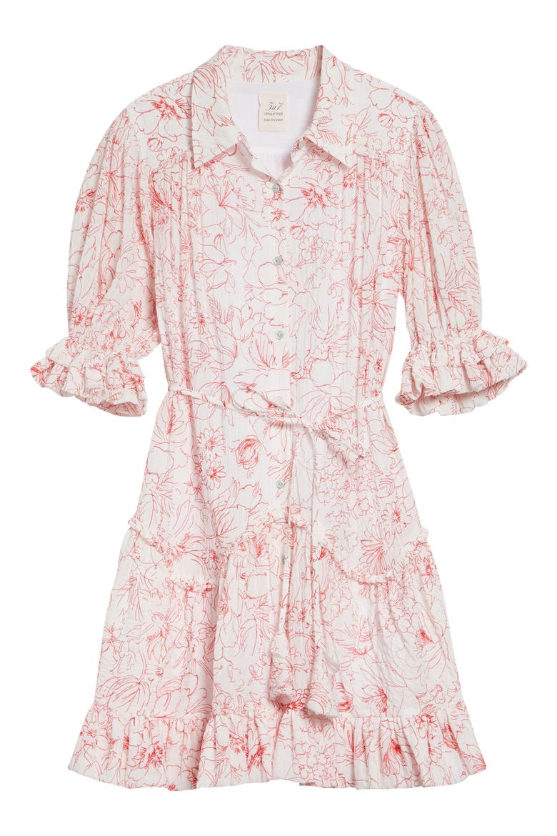 Gwendoline Garden Doodle Shirtdress, Alternate, color, WHITE/ GOJI BERRY