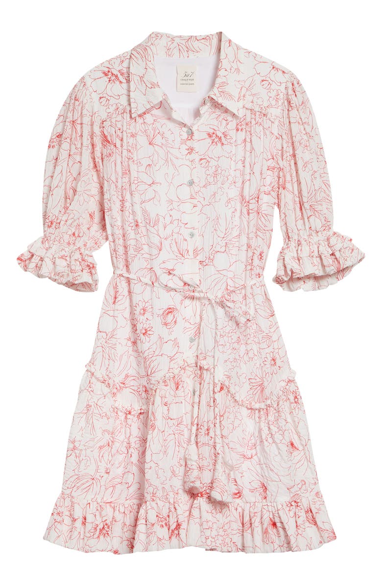 Cinq à Sept Gwendoline Garden Doodle Shirtdress, Alternate, color, White/ Goji Berry