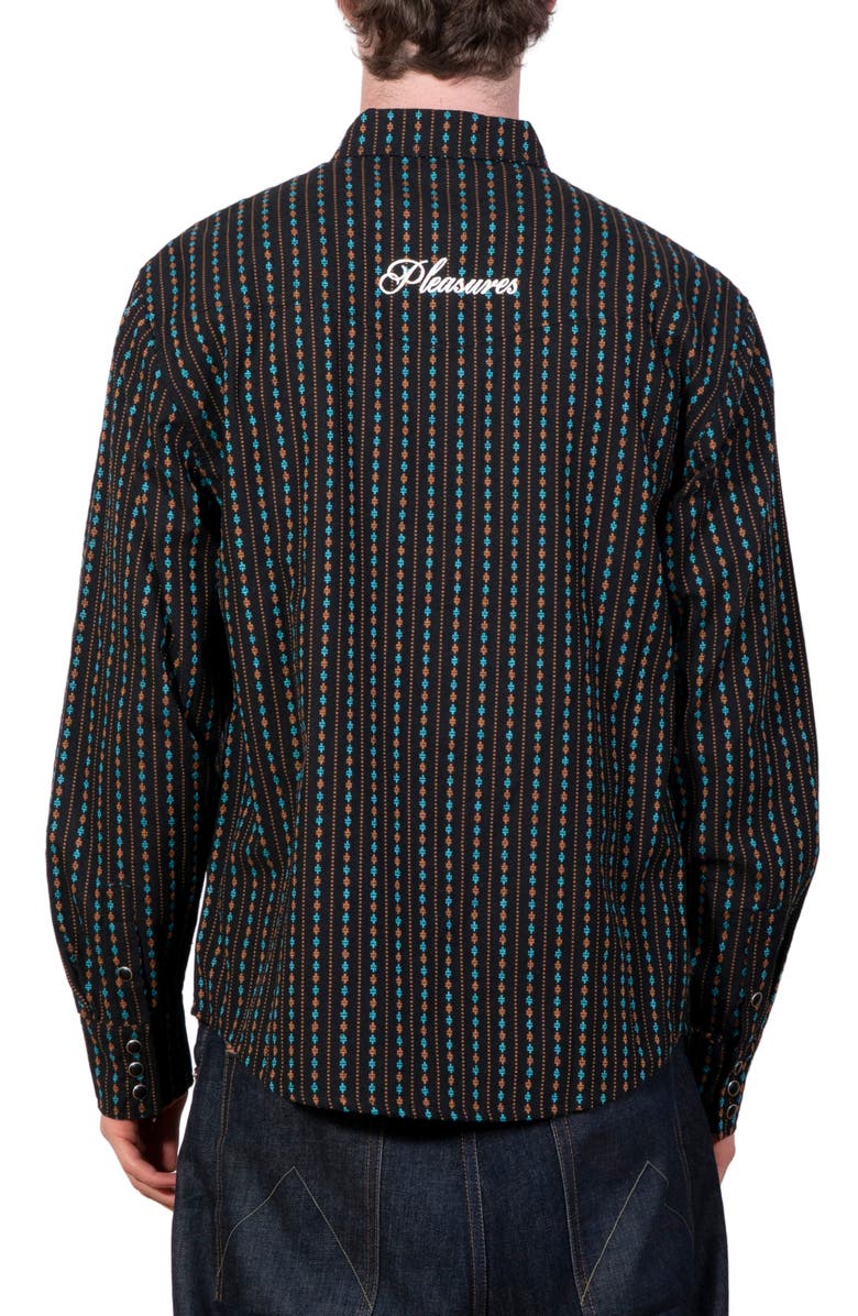 PLEASURES Tribute Western Snap-Up Shirt, Alternate, color, Black