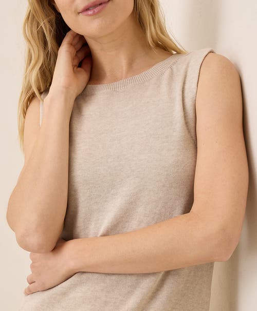 Pact Organic Cotton Classic Fine Knit Shell In Sandshell Heather