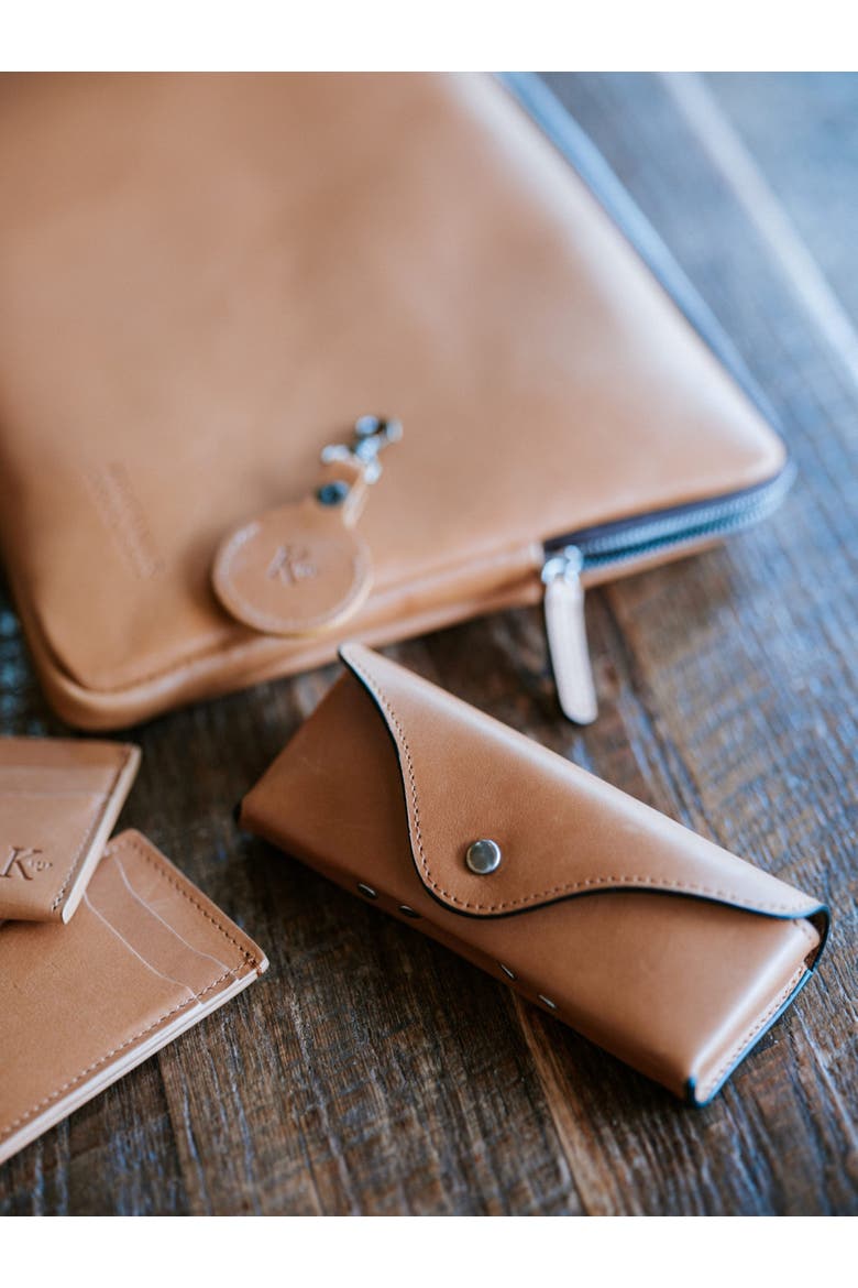 Salvino Leather Eyeglass Case, Alternate, color, Tan
