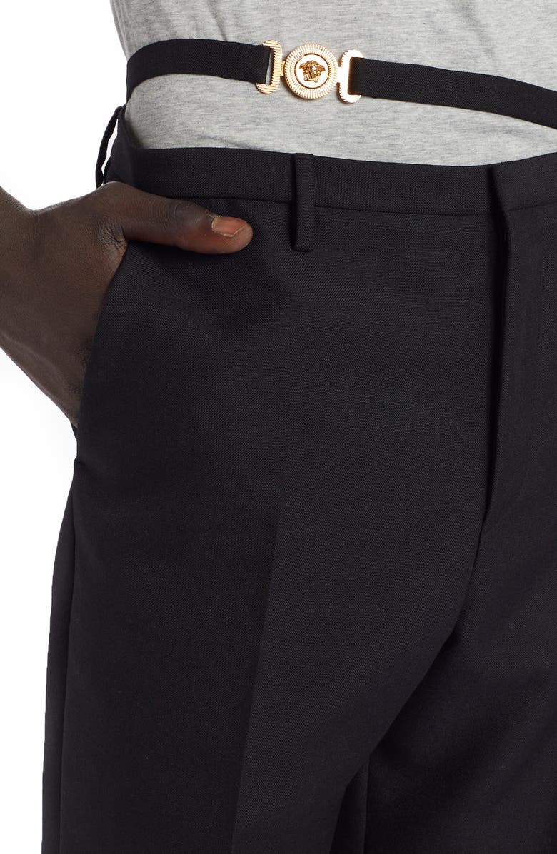 Versace Biggie Medusa Harness Wool & Mohair Flared Pants, Alternate, color, 