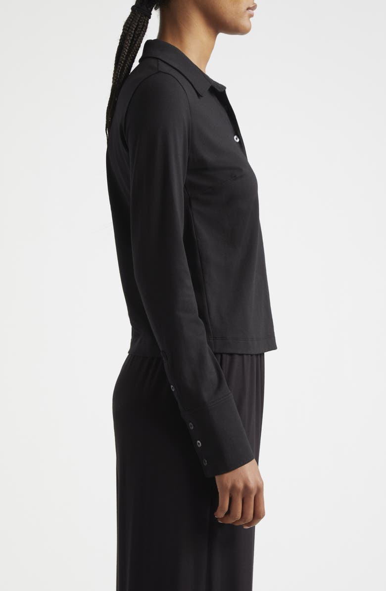 ATM Anthony Thomas Melillo Pima Cotton Blend Matte Jersey Button-Up Shirt, Alternate, color, Black