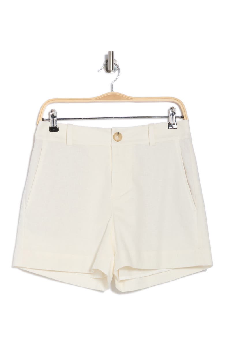 Casual Linen Blend Shorts, Alternate, color, OFF WHITE