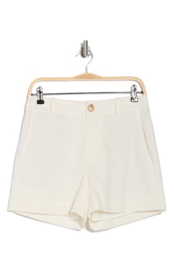 Vince Casual Linen Blend Shorts In Off White