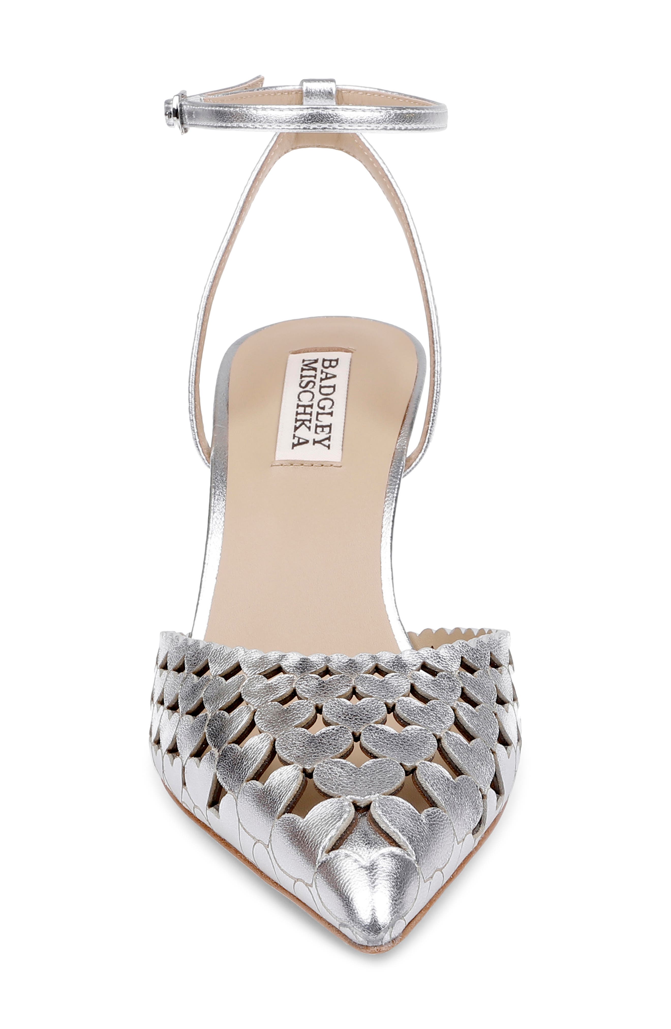 BADGLEY MISCHKA Omelia Ankle Strap Pump, Alternate, color, Silver Metallic