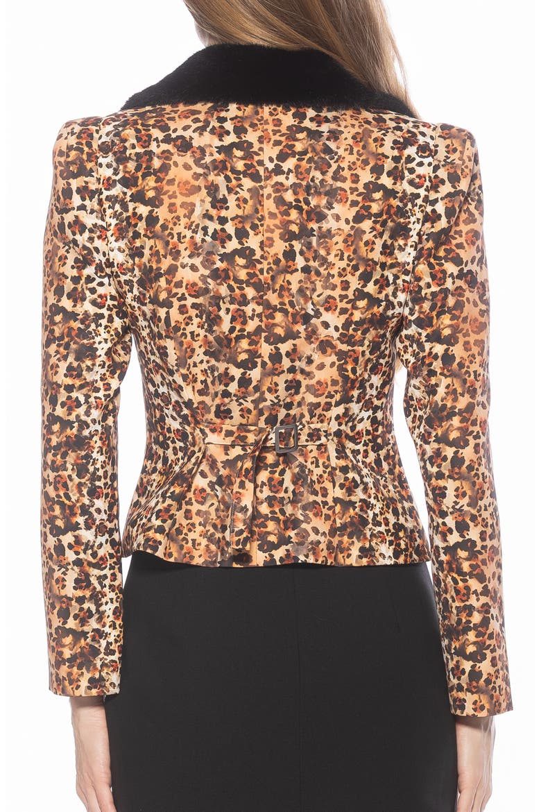 Sabrina Leopard Faux Fur Notch Collar Blazer, Alternate, color, LEOPARD
