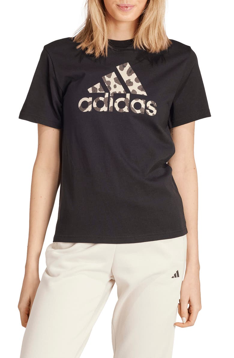 adidas Animal Print Logo Cotton Graphic T-Shirt, Main, color,