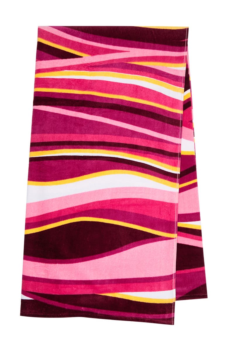 APOLLO TOWELS Abstract Waves Beach Towel, Main, color, 
