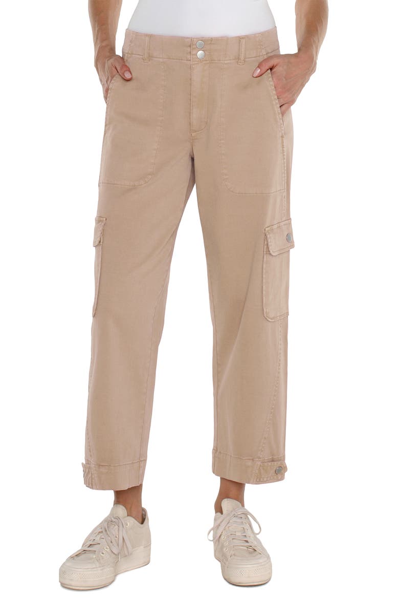 Utility Stretch Twill Crop Cargo Pants, Main, color, BISCUIT TAN