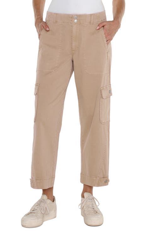 Utility Stretch Twill Crop Cargo Pants