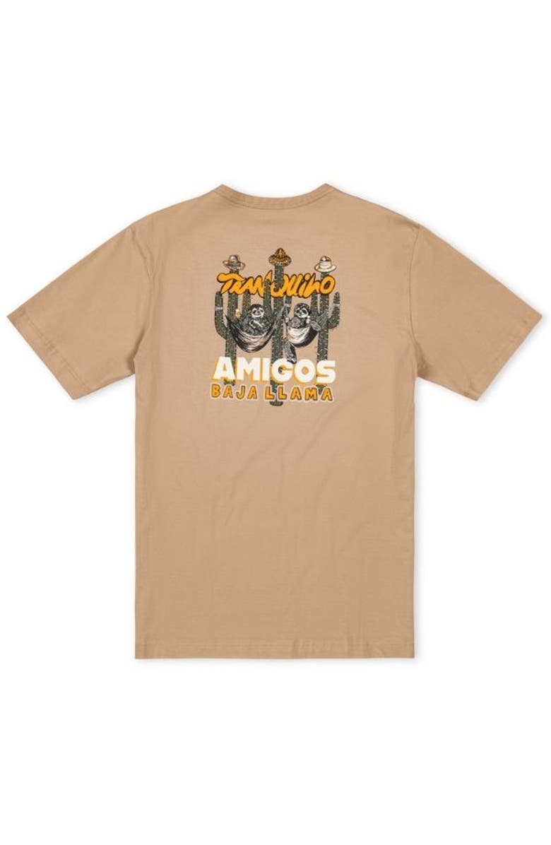 Baja Llama TRANQUILO AMIGOS - GREEN PRIMO GRAPHIC TEE, Main, color, Tan