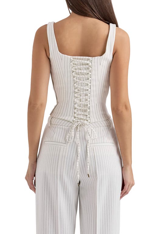 House Of Cb Selma Lace-up Corset Top In White