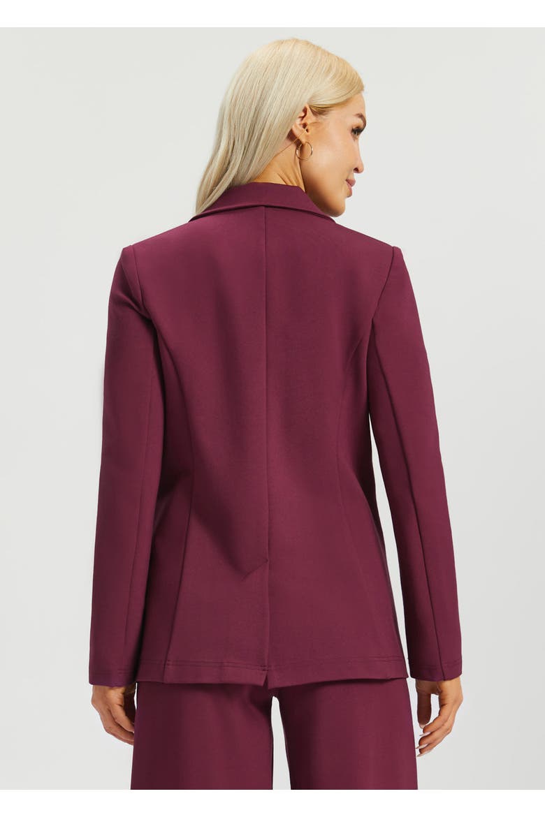 Classic Blazer Stretch Ponte, Alternate, color, Burgundy