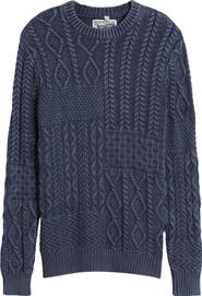 Schott NYC Stonewash Patchwork Sweater