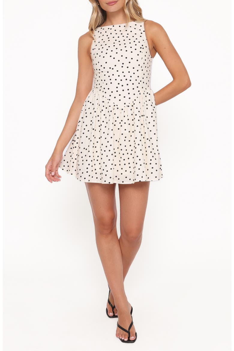 Kansas Polka Dot Minidress, Main, color, WHITE POLKA DOT