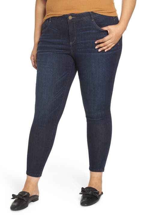 'Ab'Solution High Waist Skinny Ankle Jeans (Plus Size)