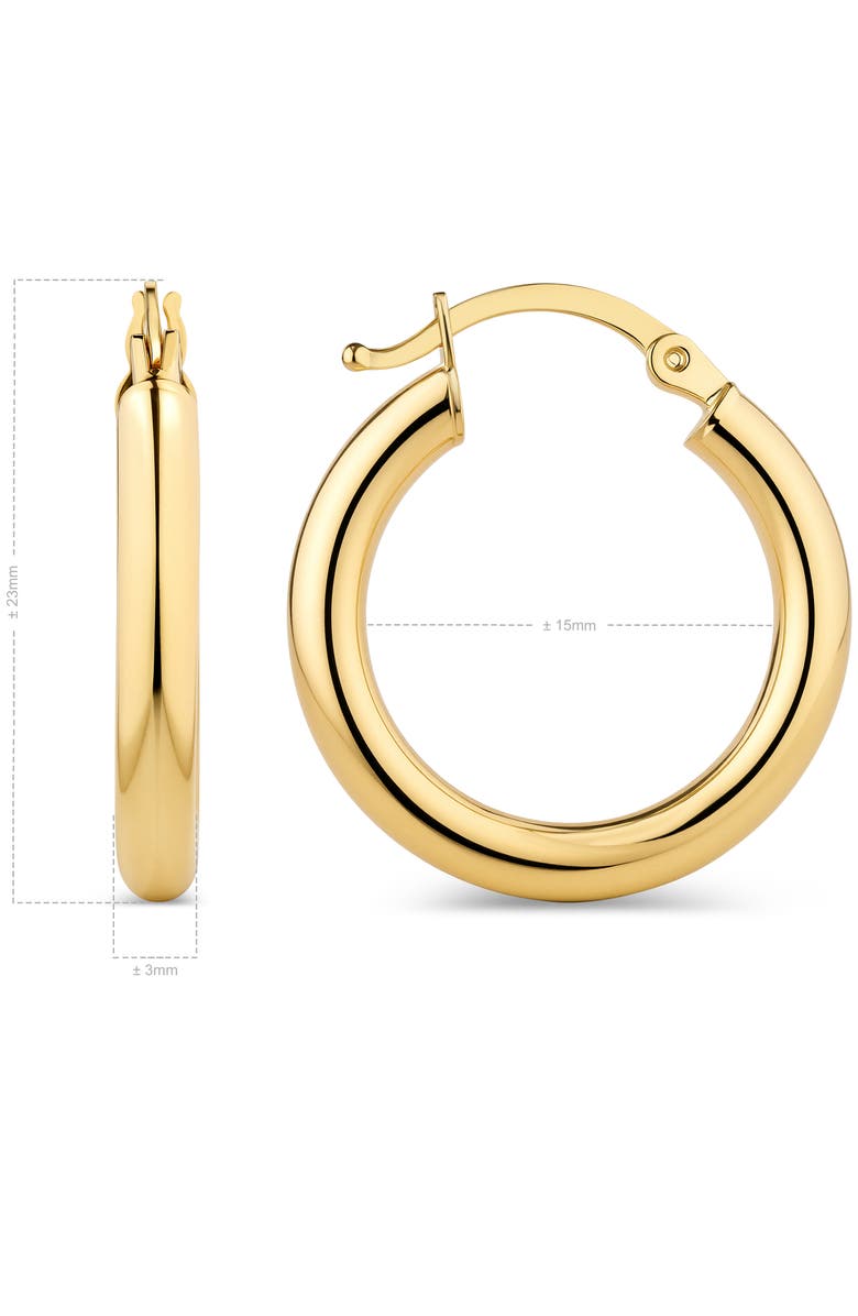 DEVATA 15mm Hoop Earrings in 14K Gold, Alternate, color, Yellow Gold