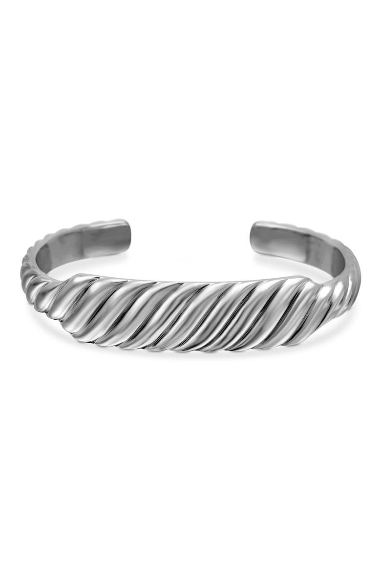 Sculpted Cable Contour Cuff Bracelet, 13mm, Alternate, color, STERLING SILVER