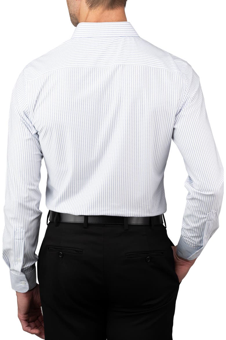 Trim Fit Dot Button-Up Shirt, Alternate, color, WHTNAVLT BLU