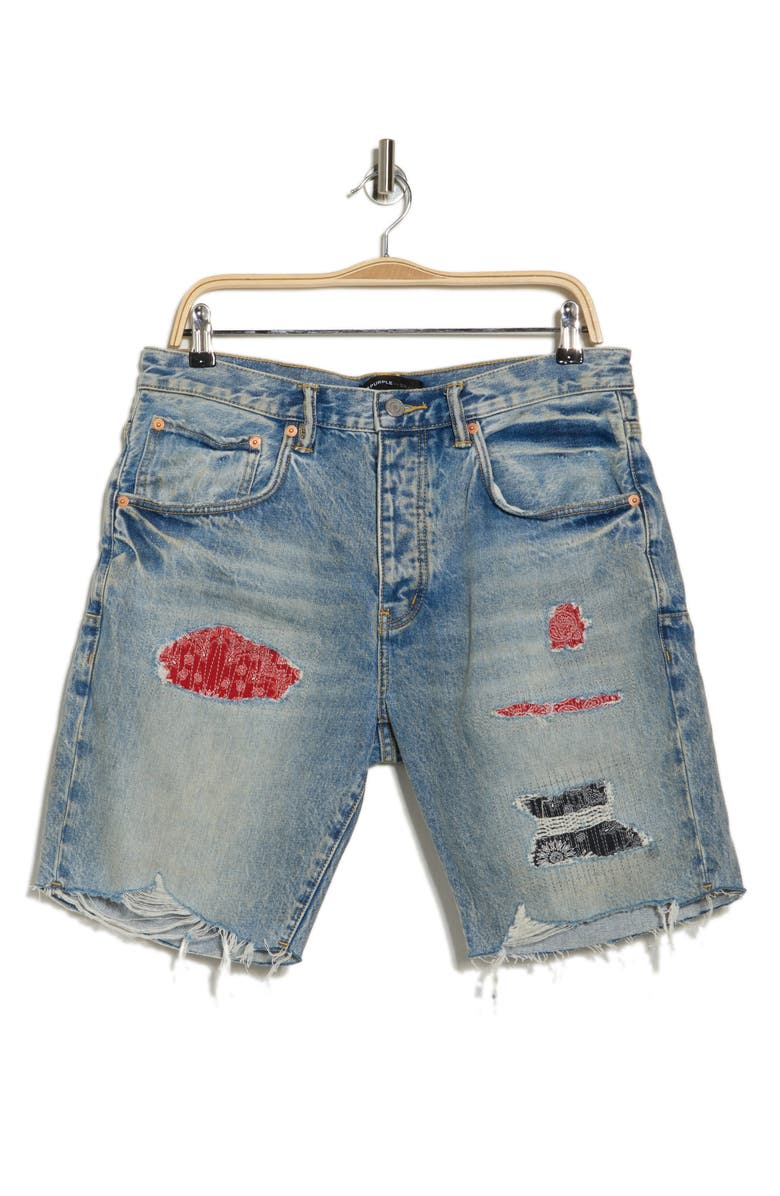 PURPLE BRAND Bandana Denim Shorts, Alternate, color, Bandana P.w.-Indigo